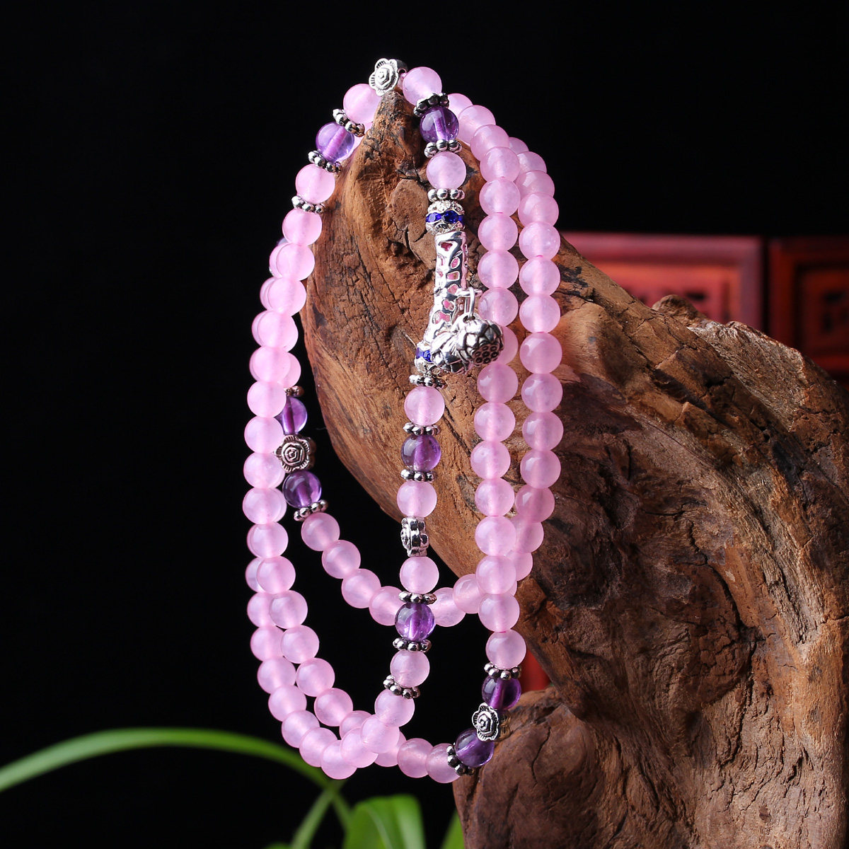 酷美乐购 - 卿宝宝 开光芙蓉玉莲花佛珠手链108佛珠 强招桃花 旺夫 旺