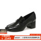 Stuart Weitzman/SW 女士皮革通勤方头粗高跟乐福鞋小皮鞋 300095