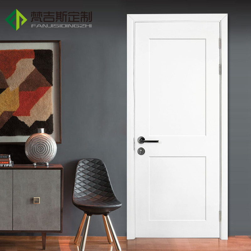 回字型拼框简约木门北欧风格室内木门南京实体定做实木烤漆门灰色