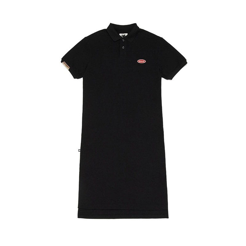 kodak柯达韩国代购22夏季女款纯色翻领小标运动短袖t恤polo长裙