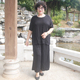 真丝棉夏季新款短袖T恤裤子两件套中老年时尚套装大码胖妈妈服装