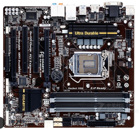 爆新 1150针Gigabyte/技嘉 b85m-d3h集成主板 B85 DDR3 HDMI DVI