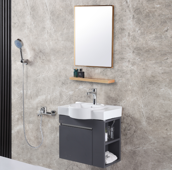 现代不锈钢浴室柜小户型阳台柜现代简约风挂墙式窄户型洗手洗脸盆