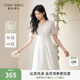 秋水伊人法式绣花白色蕾丝连衣裙女2025年夏季新款气质高级感裙子