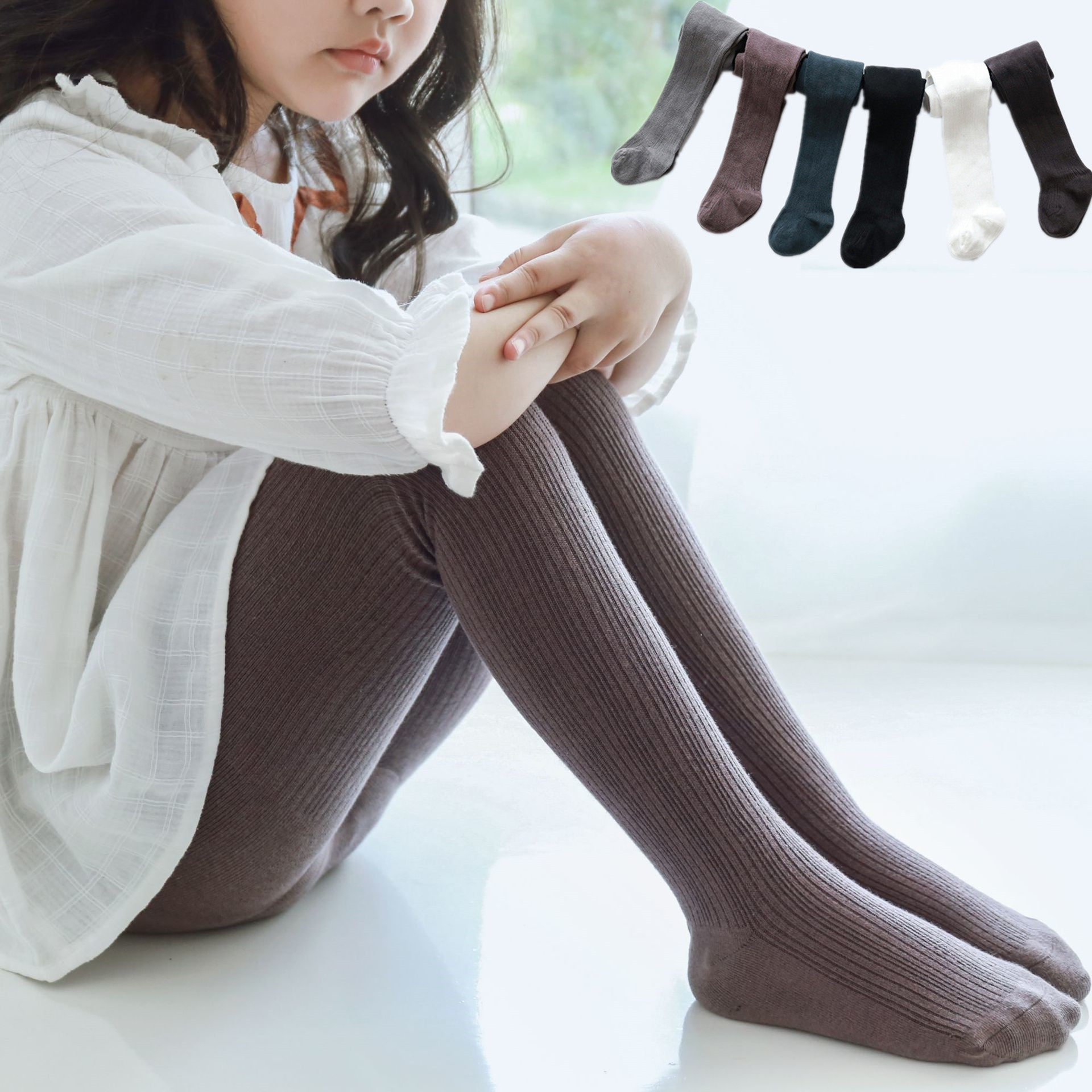 棉花田童袜店的优惠券大全—春秋儿童打底裤无骨宝宝连裤袜纯棉抽条