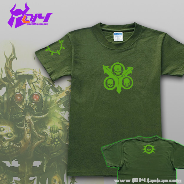 战锤40k混沌星际战士纳垢死亡守卫deathguard纯棉周边t恤