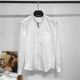 2023年男装秋冬季韩版纯白色长袖衬衫男TB织带纯棉修身纽扣领衬衣