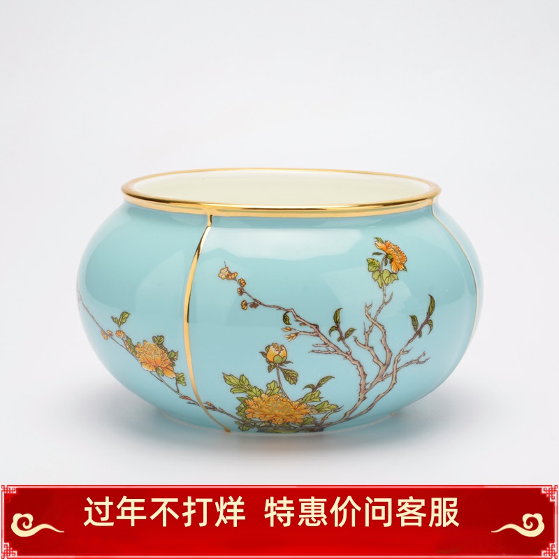 永丰源夫人瓷西湖蓝陶瓷茶具配套配件1100ML建水茶海茶洗