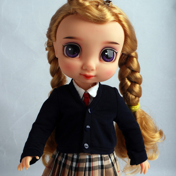 沙龙娃实物纸样材料sl014校服四件件套bjd娃娃