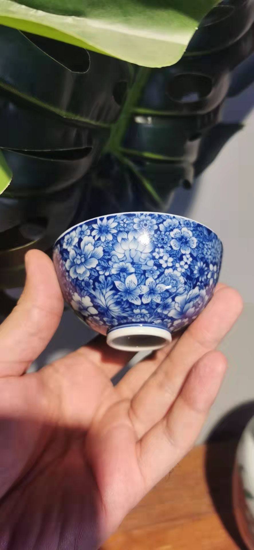 良朋柴窑 万花杯鸡心杯  口8 高4.5 容量60ml