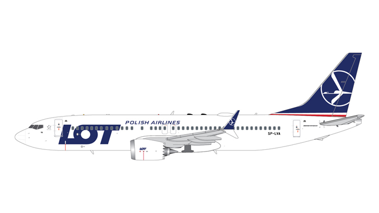 geminijetsg2lot707波兰航空b737max-8sp-lva飞机模型