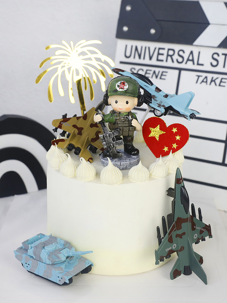 烘焙蛋糕装饰战斗机飞机坦克合金摆件生日派对蛋糕装饰甜品装扮