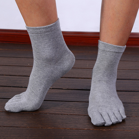 运动男士新款五指袜分趾袜棉质外贸亚马逊有后跟春款中筒