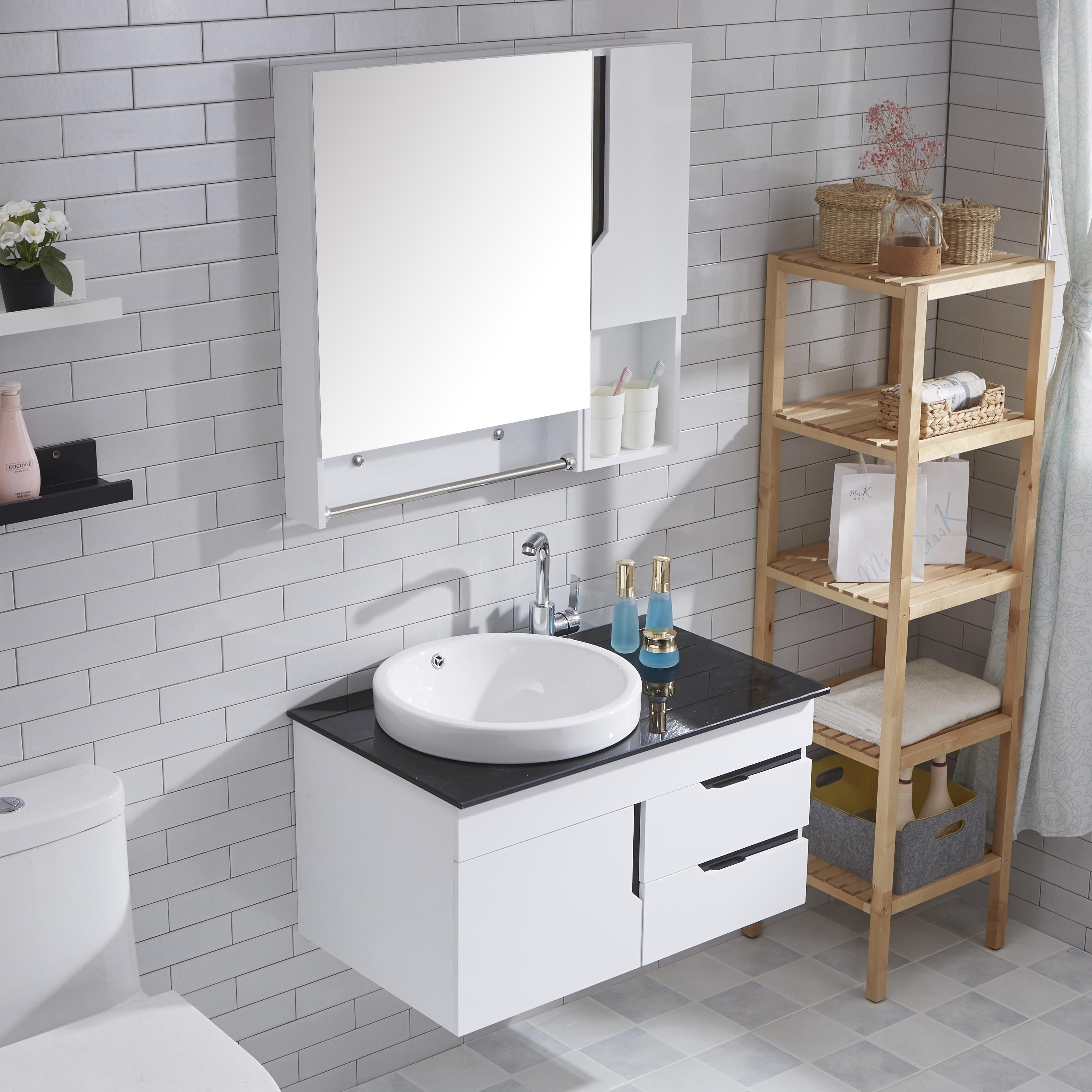 热销美容院洗手台_卫浴pvc浴室柜组合落地式洗漱台洗手脸面盆池卫生间