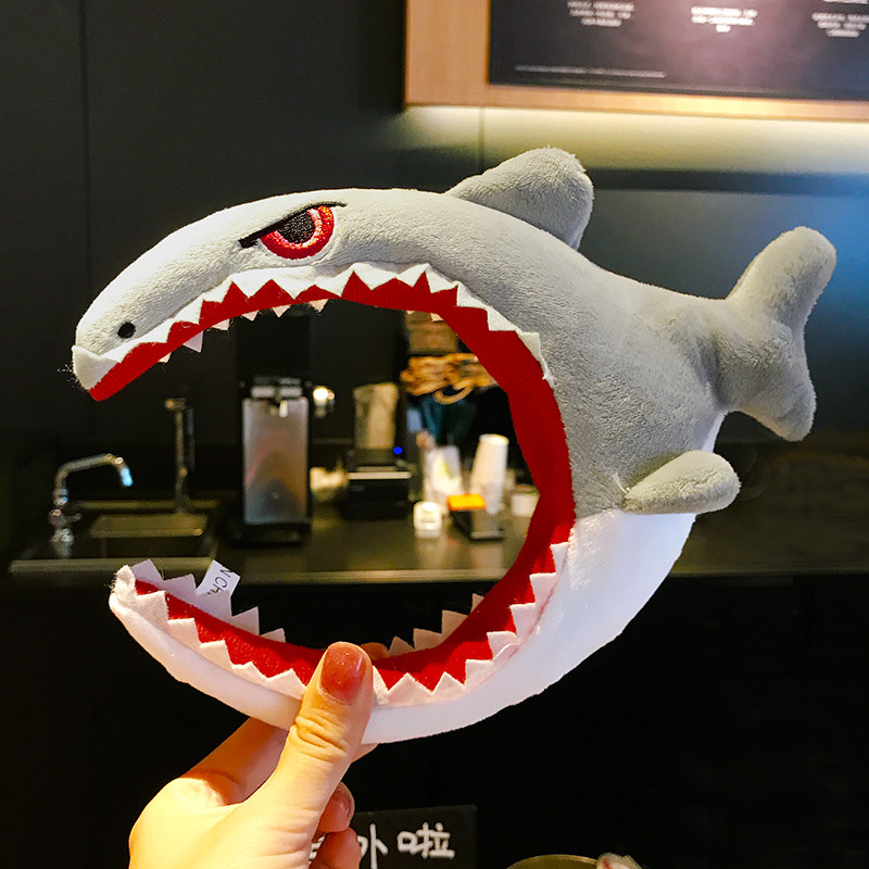 海绵宽边压发洗脸发箍女网红可爱头箍卡通搞怪鲨鱼恐龙发卡子发带