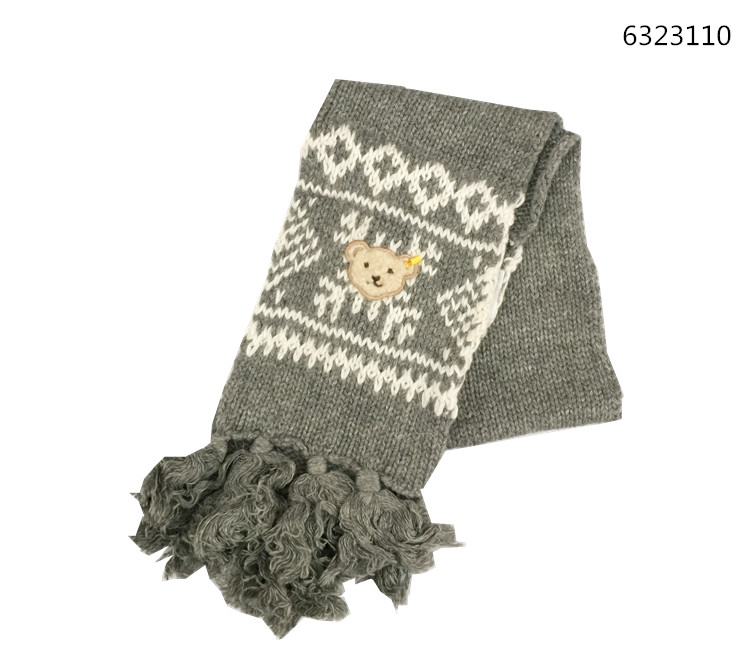 小熊 德国品牌 现货限量 儿童针织羊毛羊绒混纺针织围巾