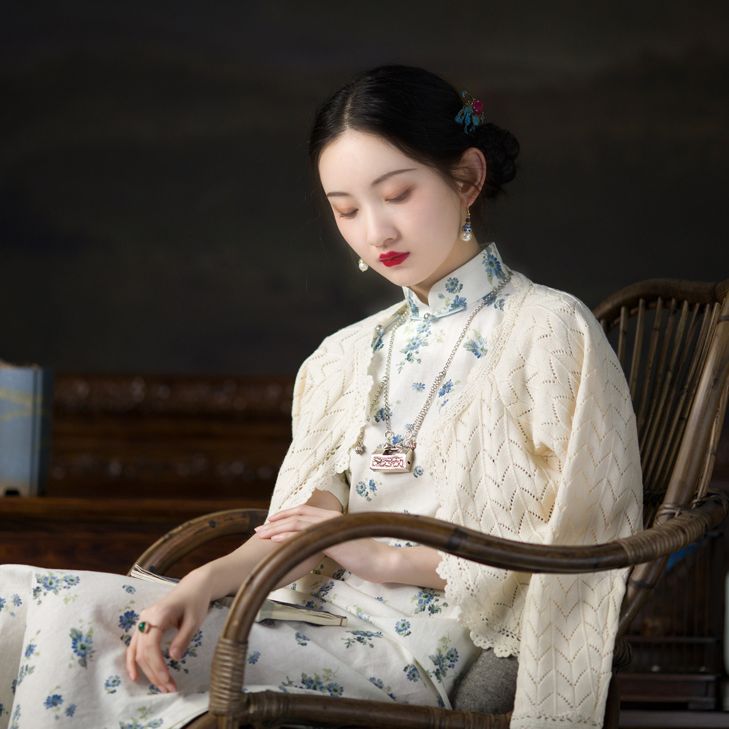 绵芝丨一城风絮丨民国风复古日常小清新碎花棉麻短袖旗袍修身长款