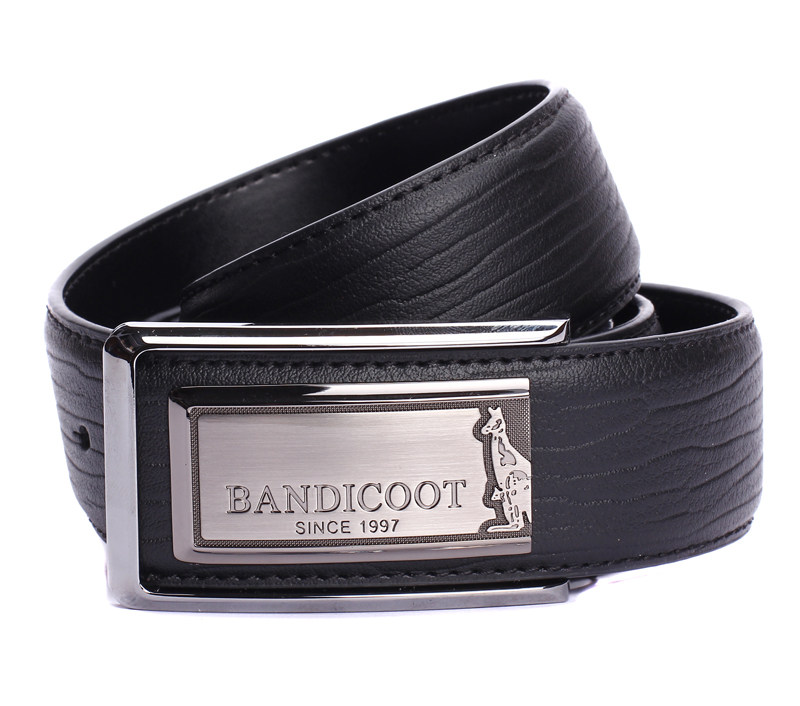 2022年专柜正品时尚风格袋鼠皮带男式黑色牛皮板扣男士休闲腰带