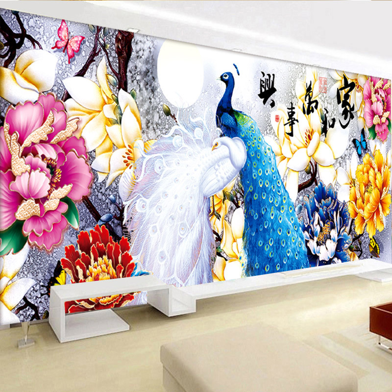 Diamonds Family Harmony Peacock)Round diamond Electric drill Cross stitch a living room Big picture Paintings decorative paintingin the Home Fabric , Stitch & Tools Accessories , Cross Stitch Kit category - from Buy2taobao.com to provide professional Taobao agent buy service