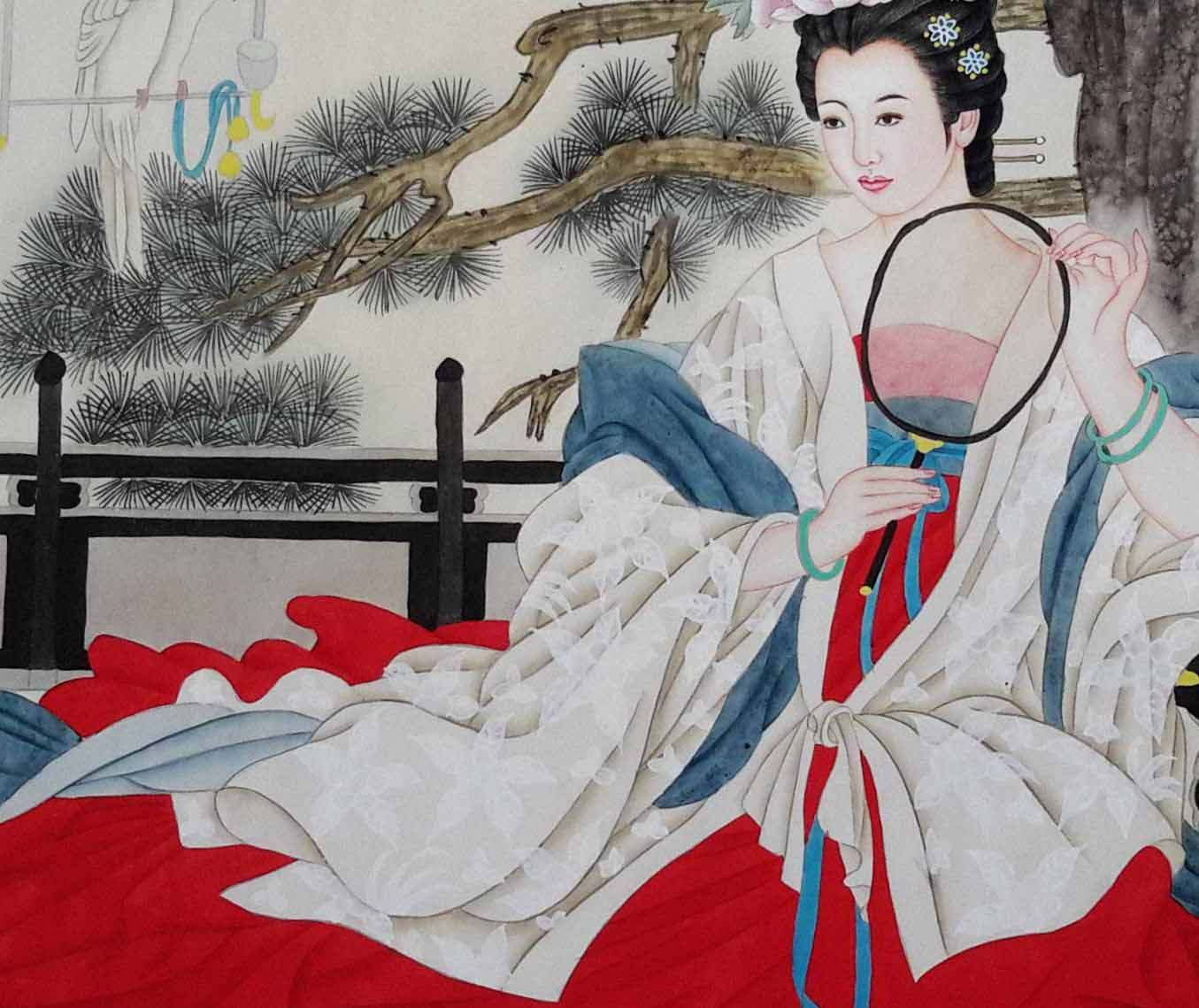 刘建 工笔画作品《美人图》