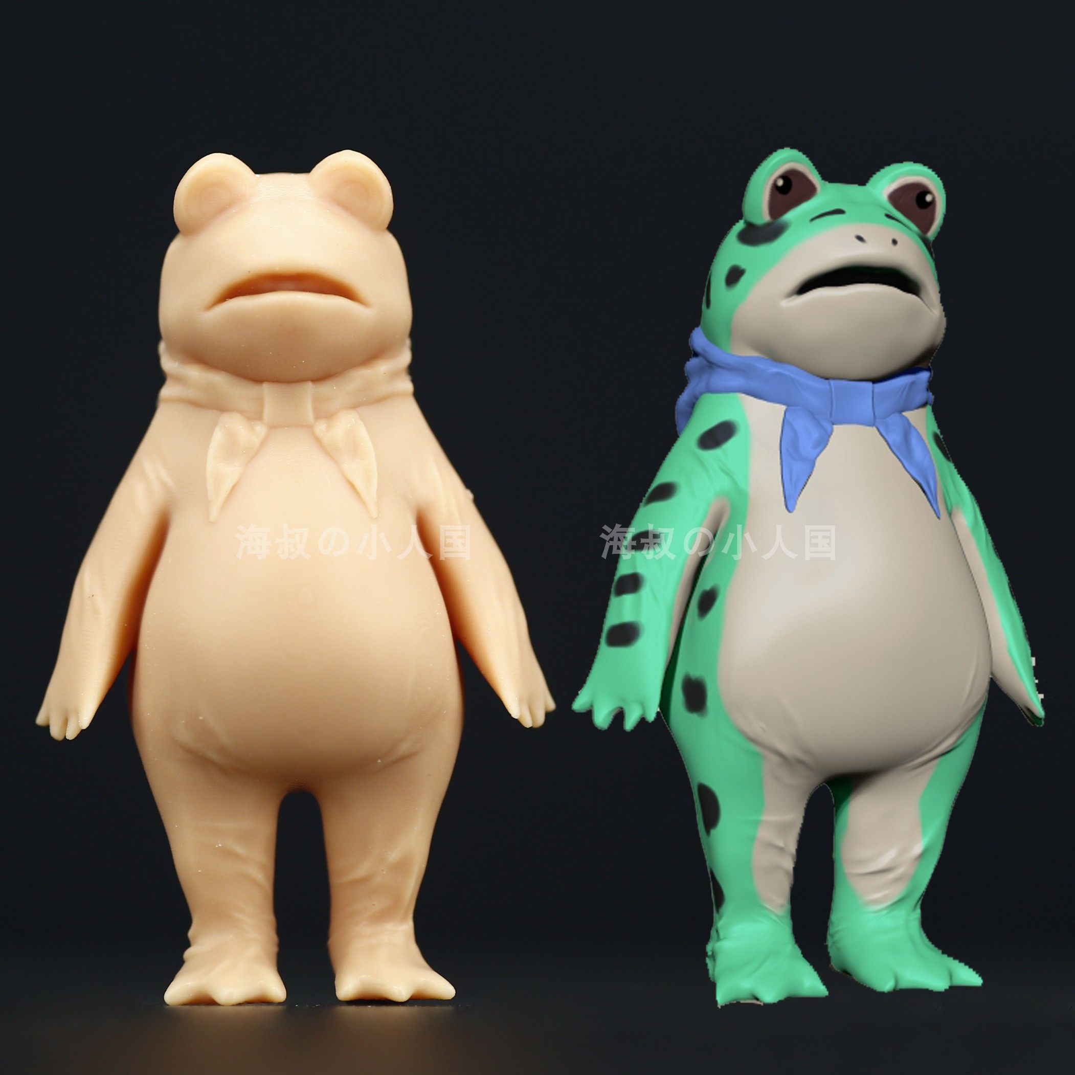 【海叔】a100网红青蛙人1:64人偶模型手办1:43微缩白模沙盘小人