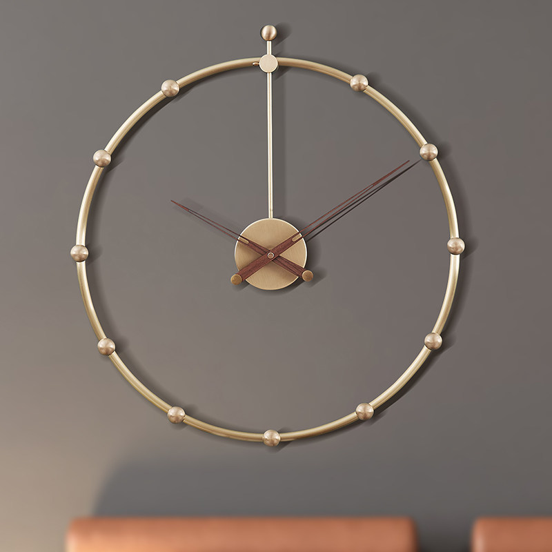 力时达旗舰店的优惠券大全—西班牙纯铜简约静音挂钟时尚个性北欧客厅