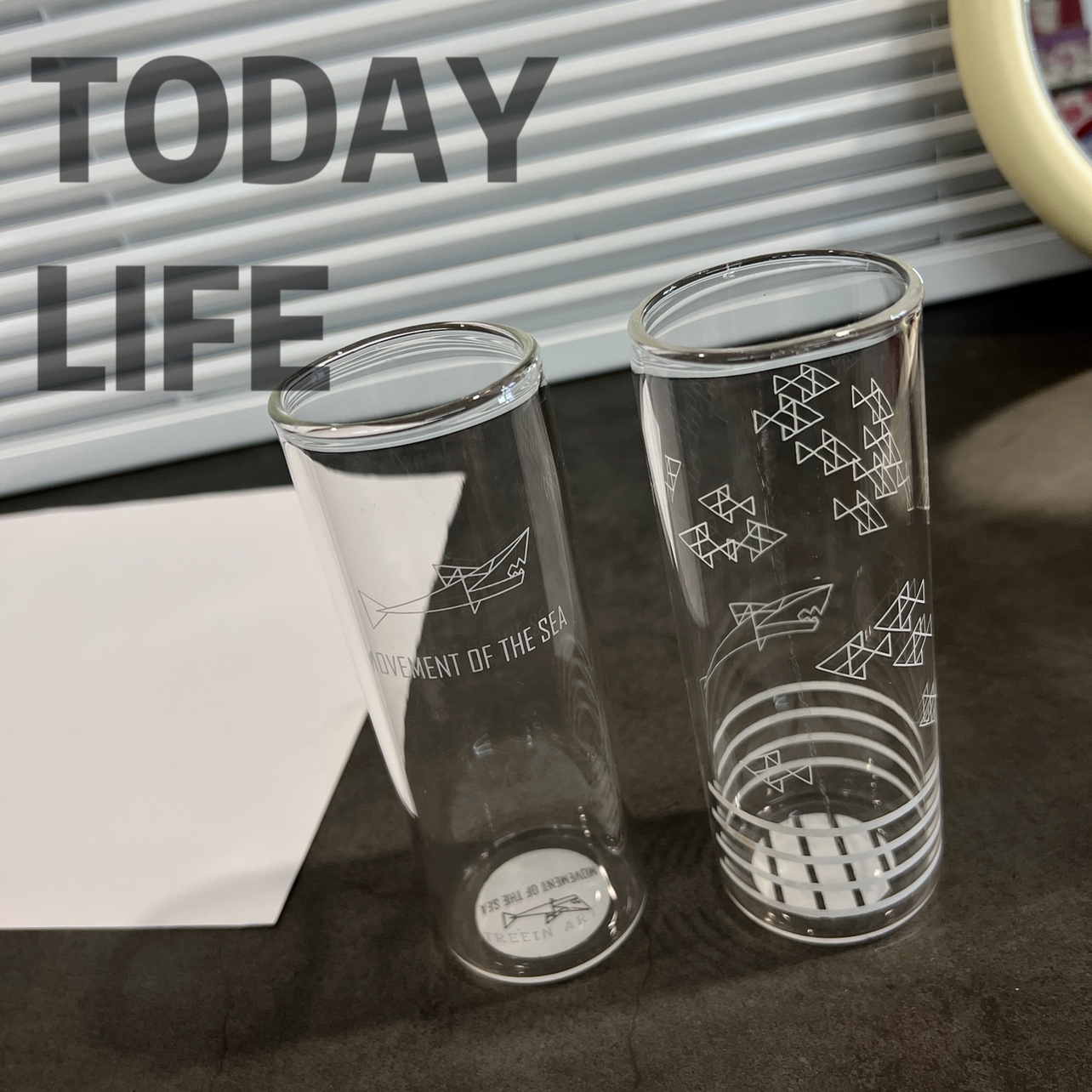 TODAY LIFE潮品水杯小鱼印花透明高硼硅耐热玻璃杯 早餐杯 冷饮杯