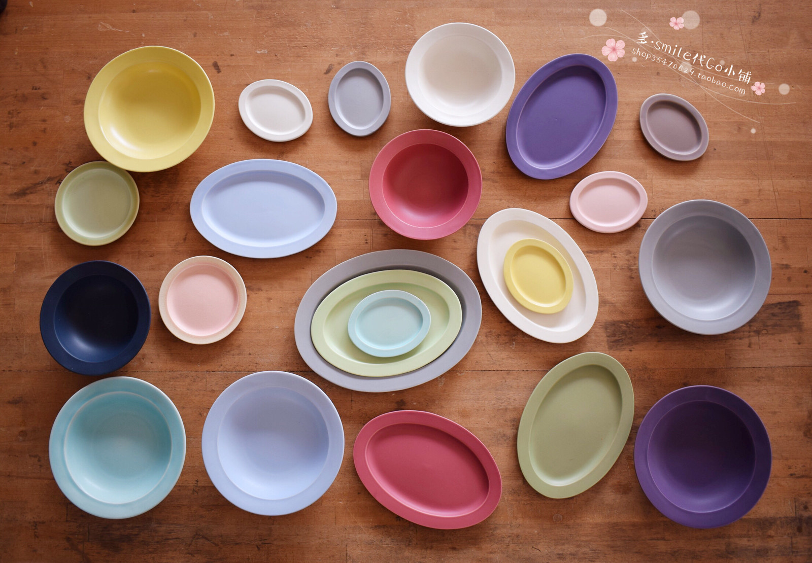 现货日本进口作山窑磨砂釉糖果色彩陶器手作椭圆形盘子餐碟钵碗_不