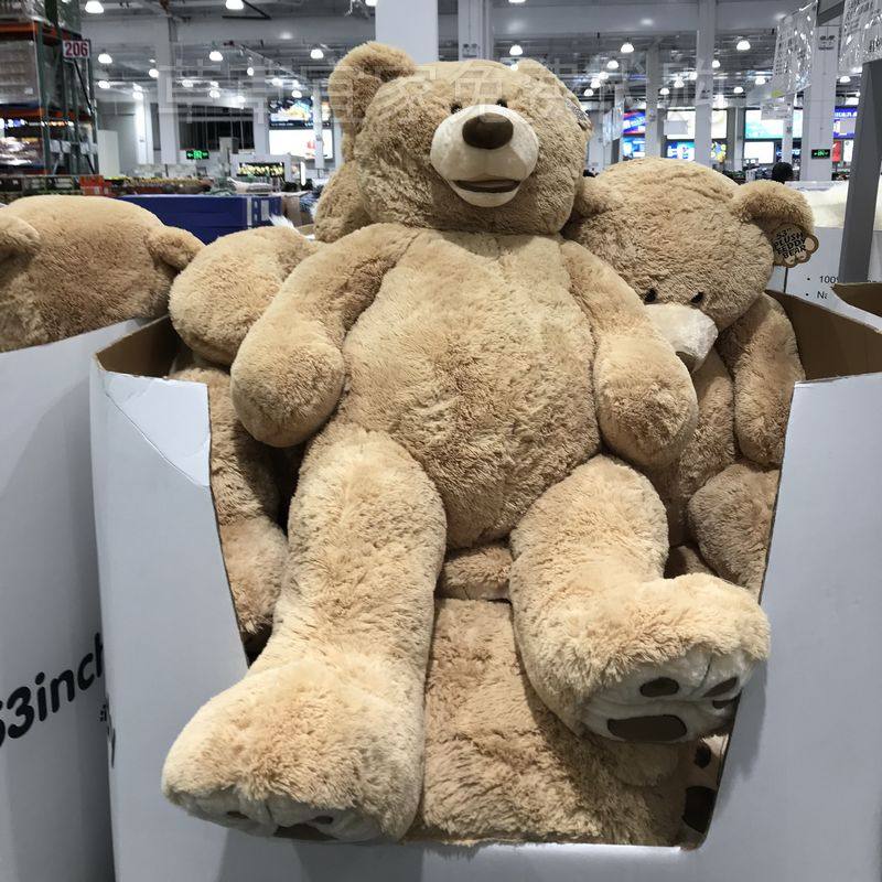 上海costco开市客国内代购正品plush 坐姿绒毛玩具熊135厘米大熊