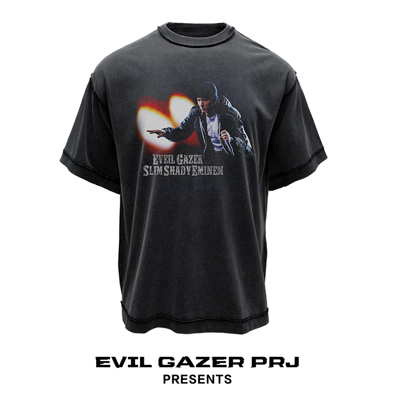 EVIL GAZER 复古做旧newvintage印花宽松短袖T恤Eminem埃米纳姆