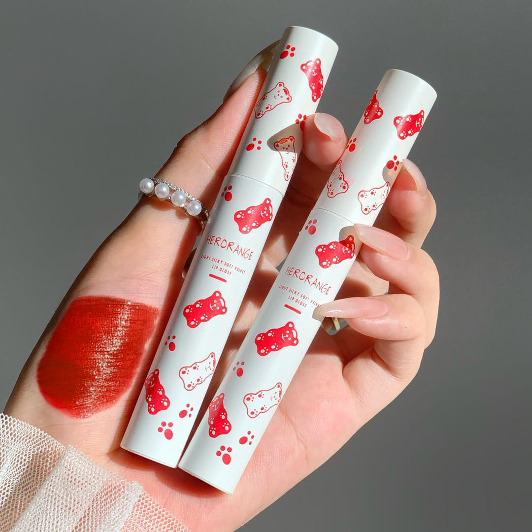 请叫我可爱~小熊唇釉丝绒雾面哑光持久不掉色不沾杯 空气显白口红