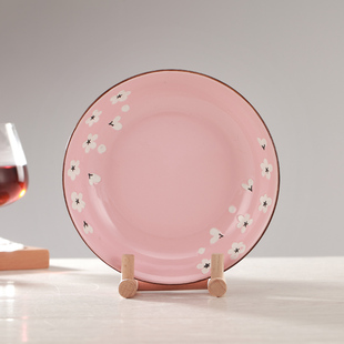 圆盘瓷盘子支架摆盘茶饼相框托架实木餐盘托盘架工艺品时钟展示架