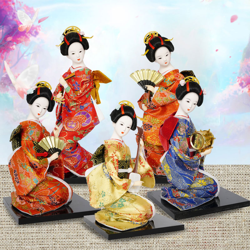 日本人形绢人偶和服娃娃日式桌面摆件料理餐厅寿司店铺装饰礼品