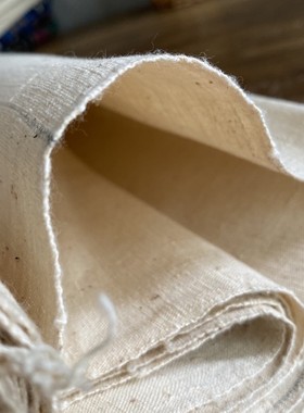 纯棉纯手工织土布老粗布白胚布草木染蜡染蓝染材料扎染刺子绣布料