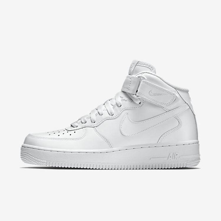 耐克男鞋 af1空军一号全白纯白中帮运动休闲板鞋315123-111-001