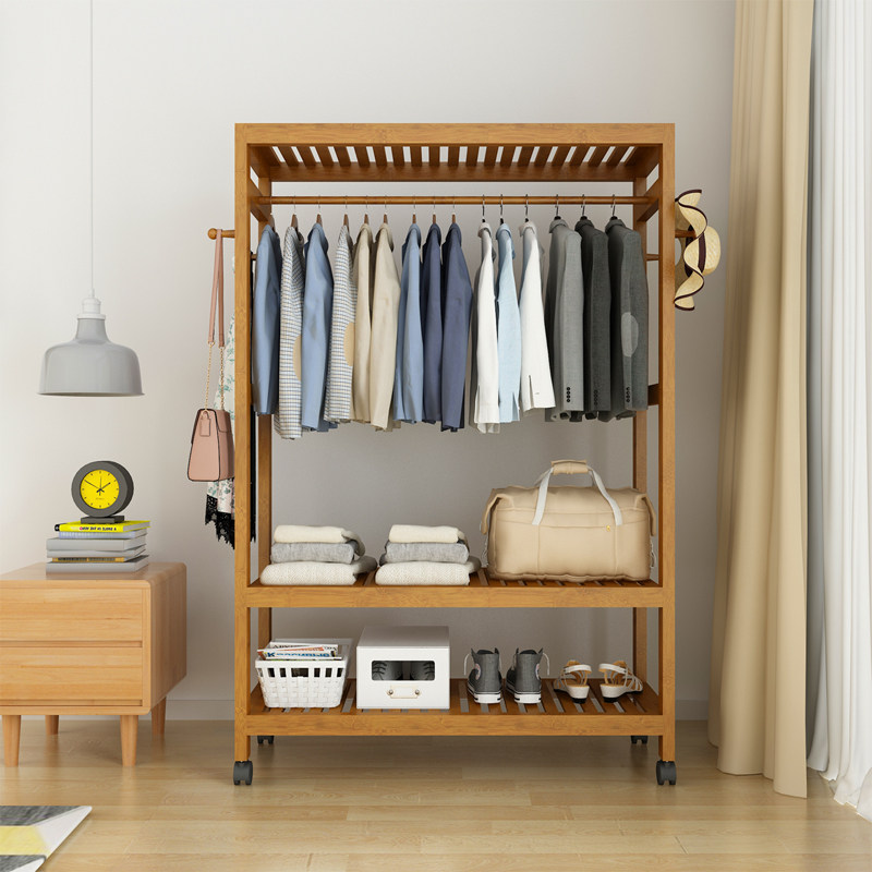 可移动衣柜家用卧室女简约现代简简单单的衣帽间带轮子的活动组装