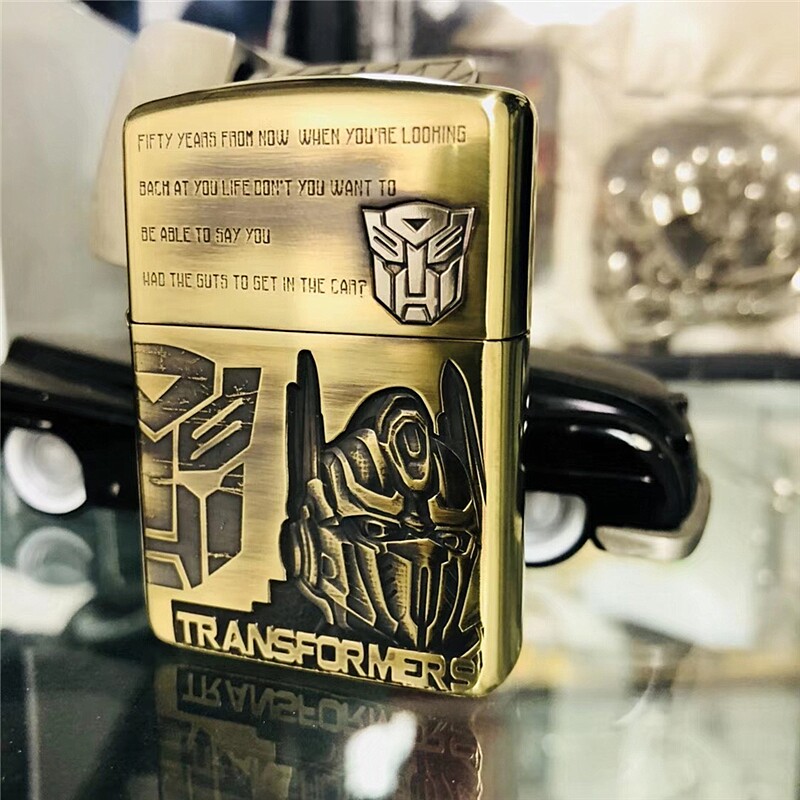 打火机zippo芝宝限量版绝版纯铜盔甲变形金刚 汽车人 擎天柱动漫