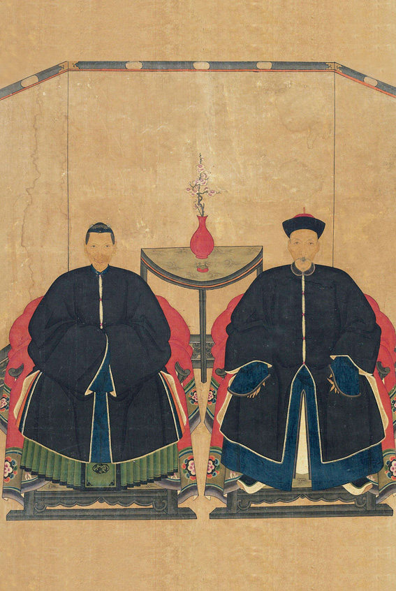 古代祖宗画像 古代祠堂画像 祠堂装饰人物像 清代祠堂祖宗像