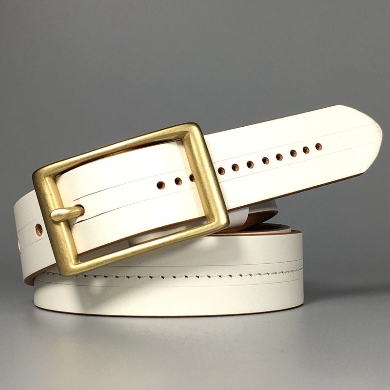 真皮腰带女bf白色牛皮皮带简约欧美时尚潮流装饰铜扣2020休闲推荐