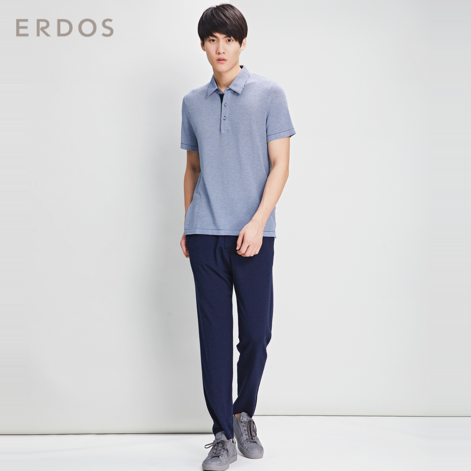 ERDOS 春夏商务休闲丝棉精纺小翻领男士短袖T恤简约百搭POLO衫在类目 男装, Polo衫中 - 来自Buy2taobao.com提供专业的淘宝代购服务