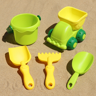 儿童沙滩玩具套装宝宝洗澡戏水软胶水壶小水桶挖沙工具铲子小耙子