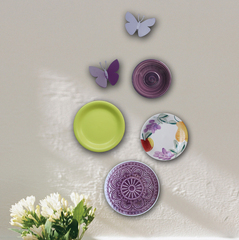 紫蝴蝶/设计师创意装饰软家装墙壁装饰/手绘装饰盘子套装/北欧风