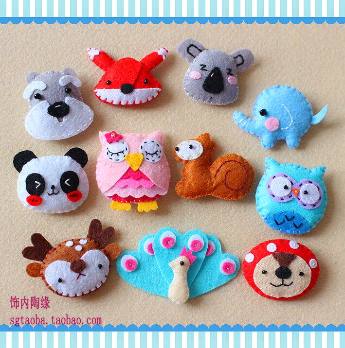 卡通手工松鼠森林小动物不织布胸针成品猫头鹰刺猬梅花鹿毛毡徽章