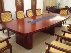 椭圆形会议桌 胡桃木3.8米会议桌 实木会议台 10人会议桌HY538