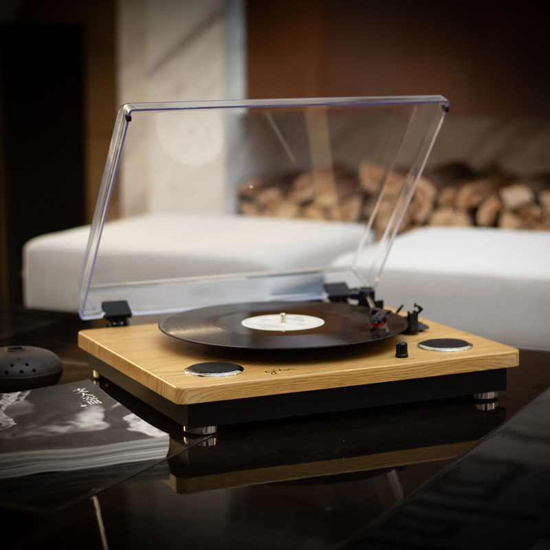 现货syitren黑胶唱片机便携式唱机蓝牙复古留声机家用lp老式唱机