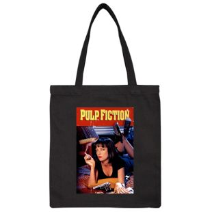 gucci插畫師的作品 低俗小說系列 Pulp Fiction 周邊 插畫印花帆佈包 單肩手提包E gucci合作品牌