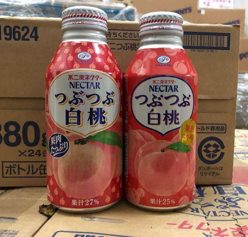 日本 不二家水蜜桃果肉饮料白桃汁 380ml*24瓶/箱