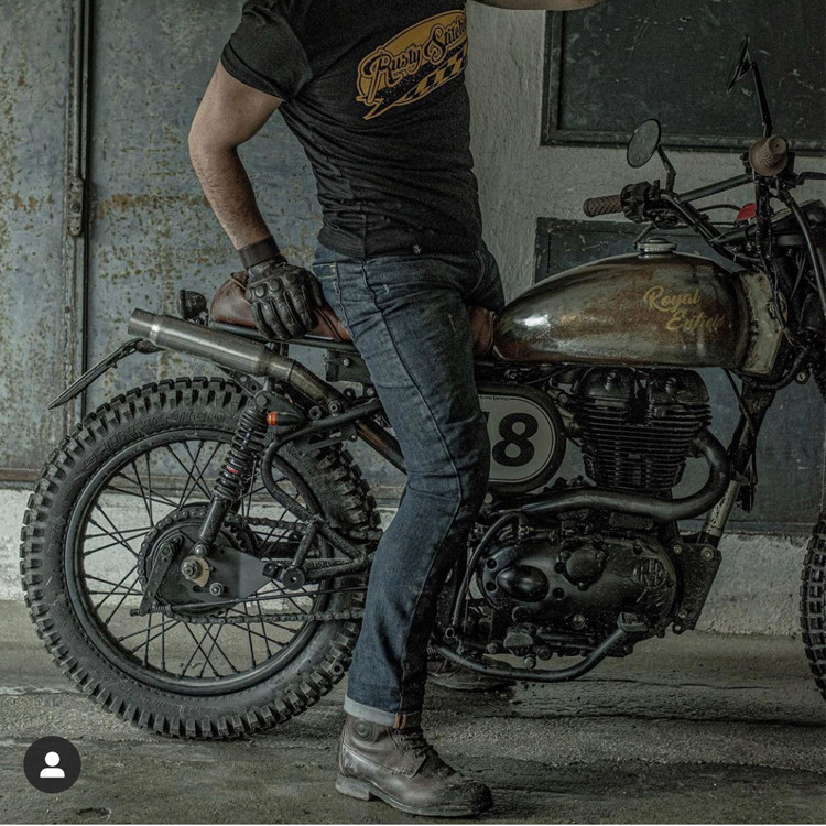 意大利制造pmjcaferacer修身机车牛仔裤凯夫拉内衬knox护具