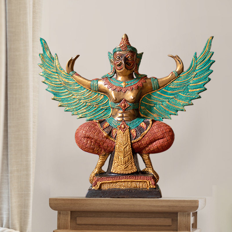 泰国全铜工艺品迦楼罗佛像摆件客厅禅