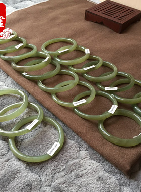 和田玉青海料青玉镯子女古风手镯